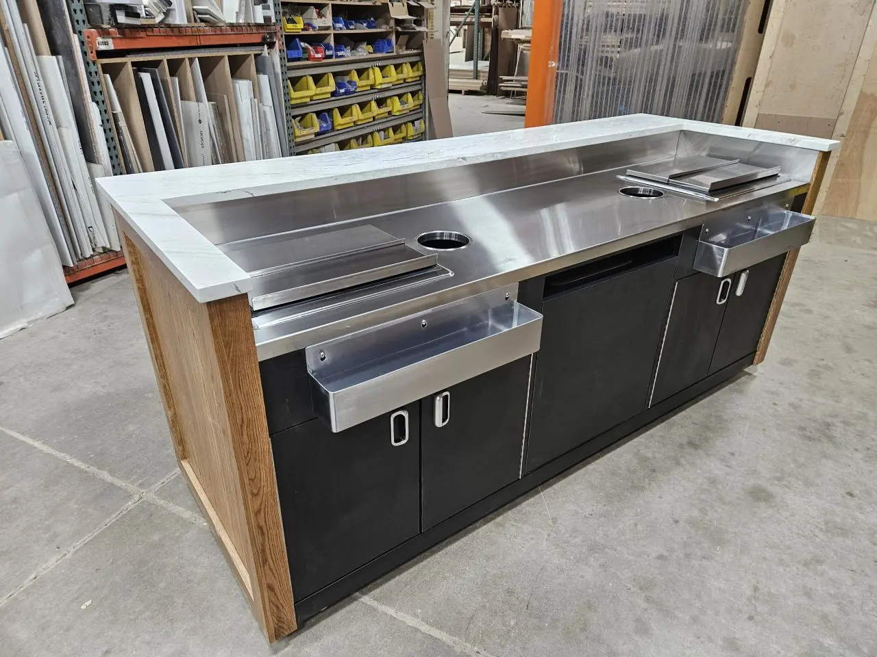 Carts, club level bars, action stations, modular store systems and destination bars