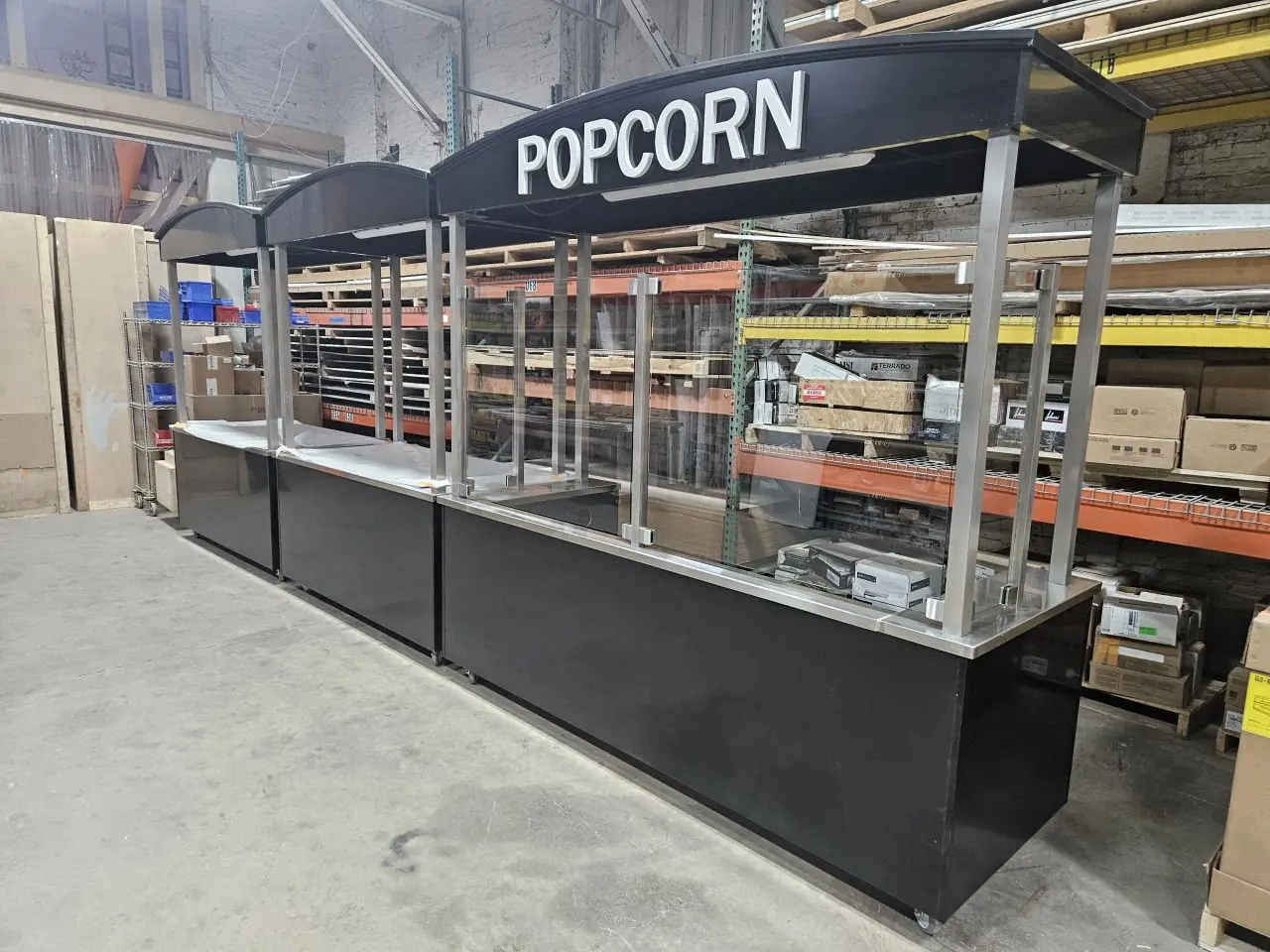 Carts, club level bars, action stations, modular store systems and destination bars